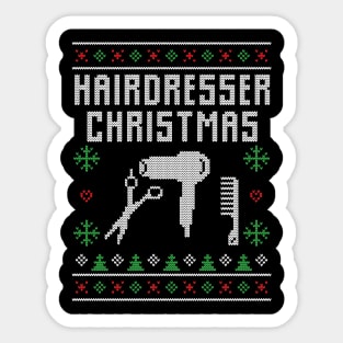 Hairdresser Ugly Christmas Sweater Hairdresser Christmas Gift Sticker